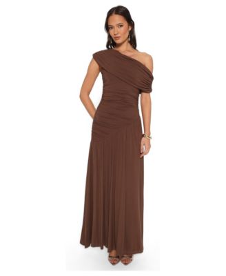 Women's Sharmay Asymmetrical Off-Shoulder Ruched Wedding Guest Maxi Dress