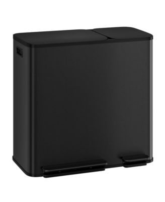 13.2 + 5.2 gal Step-on Dual Kitchen Trash Can, Garbage and Recycling Bin