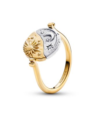 Cubic Zirconia Two-Tone Sun & Moon Reversible Ring