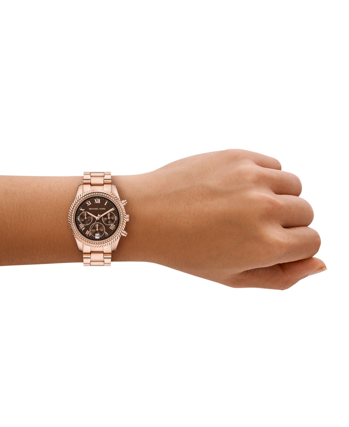 Женские часы Michael Kors Quartz Chronograph Rose Gold-Tone Stainless Steel Bracelet Watch 36mm — фото 4