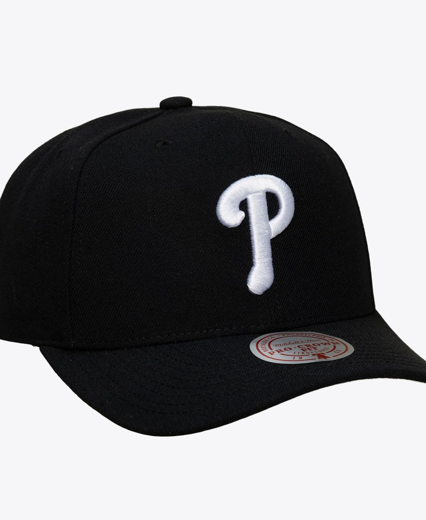 Мужская кепка Mitchell & Ness Black Philadelphia Phillies Black and White Pro Crown Snapback — фото 3