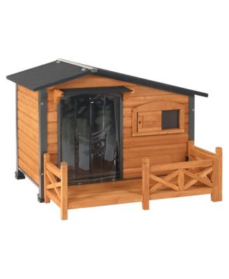 Large Outdoor Dog Shelter with Metal Frame Dog House