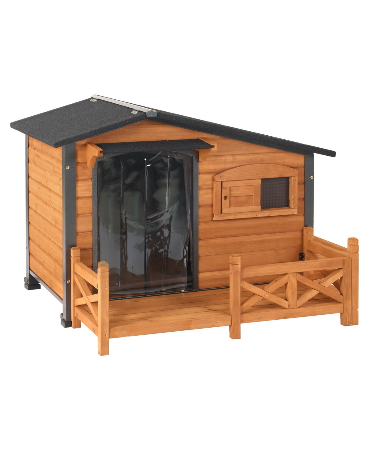 aivituvin Large Outdoor Dog Shelter with Metal Frame Dog House