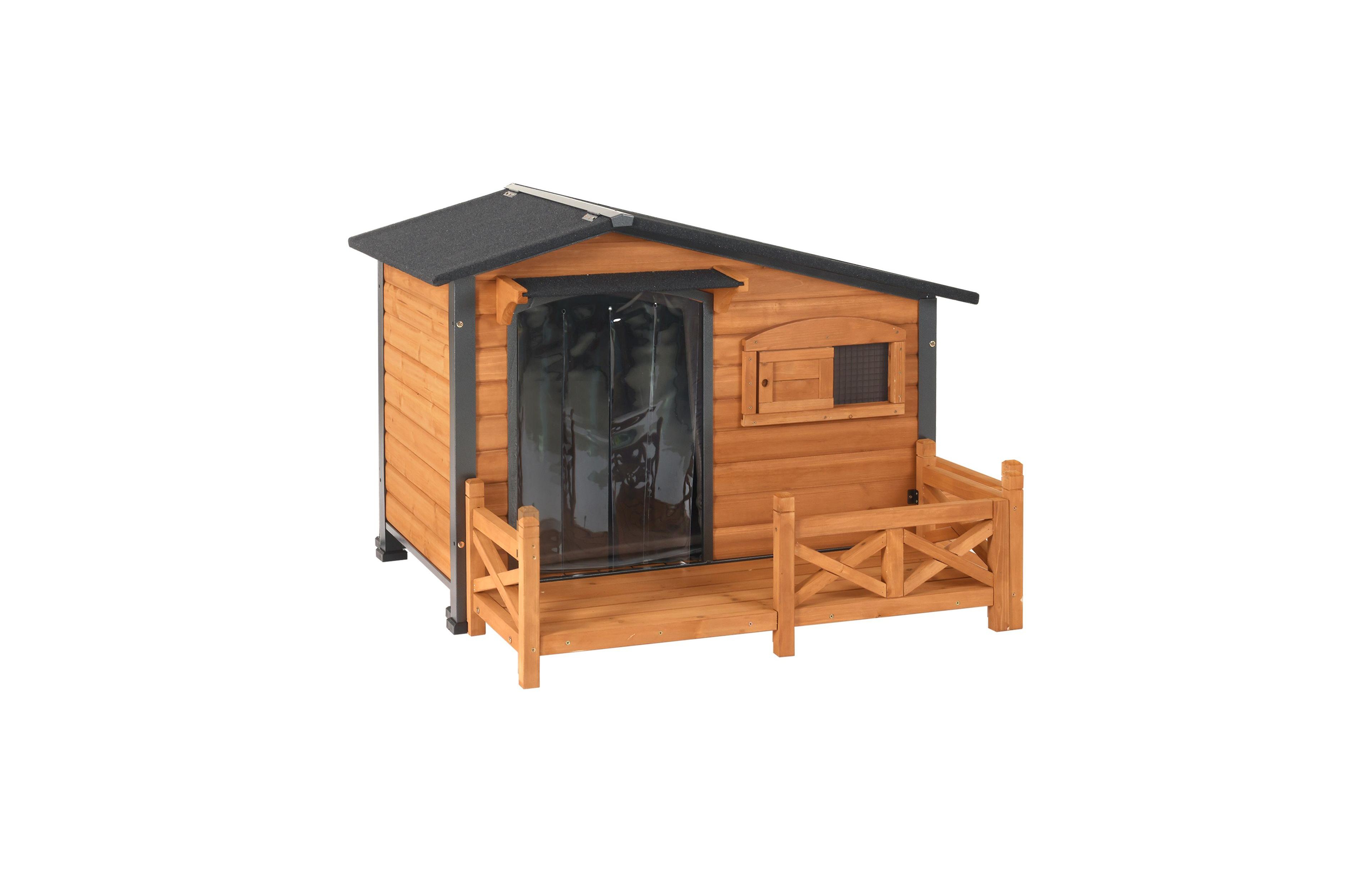 aivituvin Large Outdoor Dog Shelter with Metal Frame Dog House