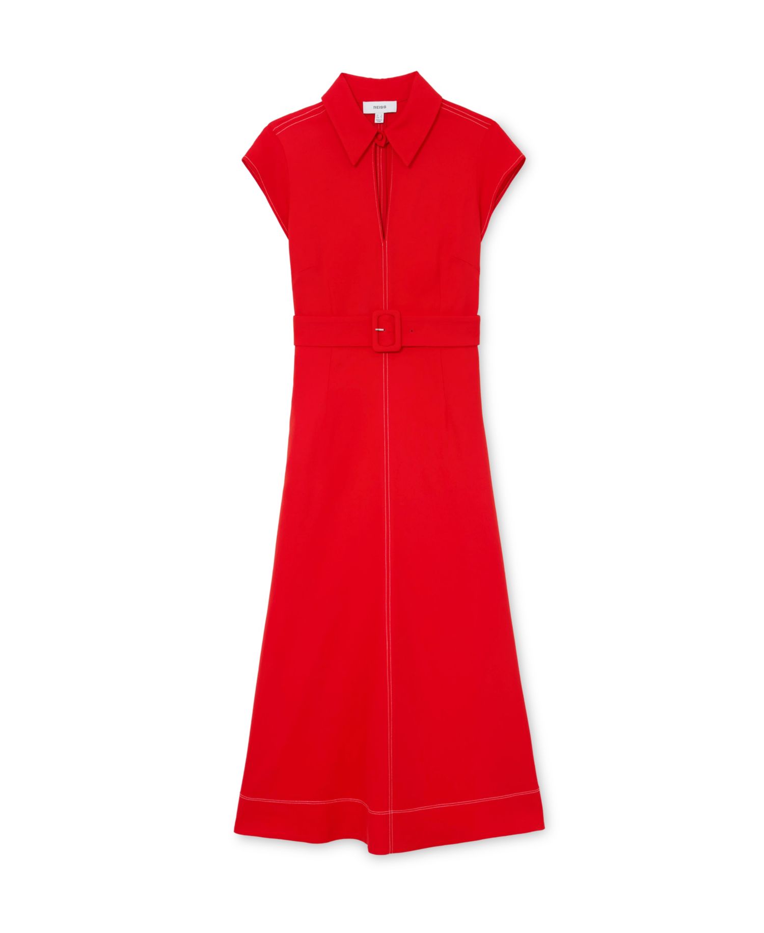 Women's Sloane Collared Belted A-Line Dress