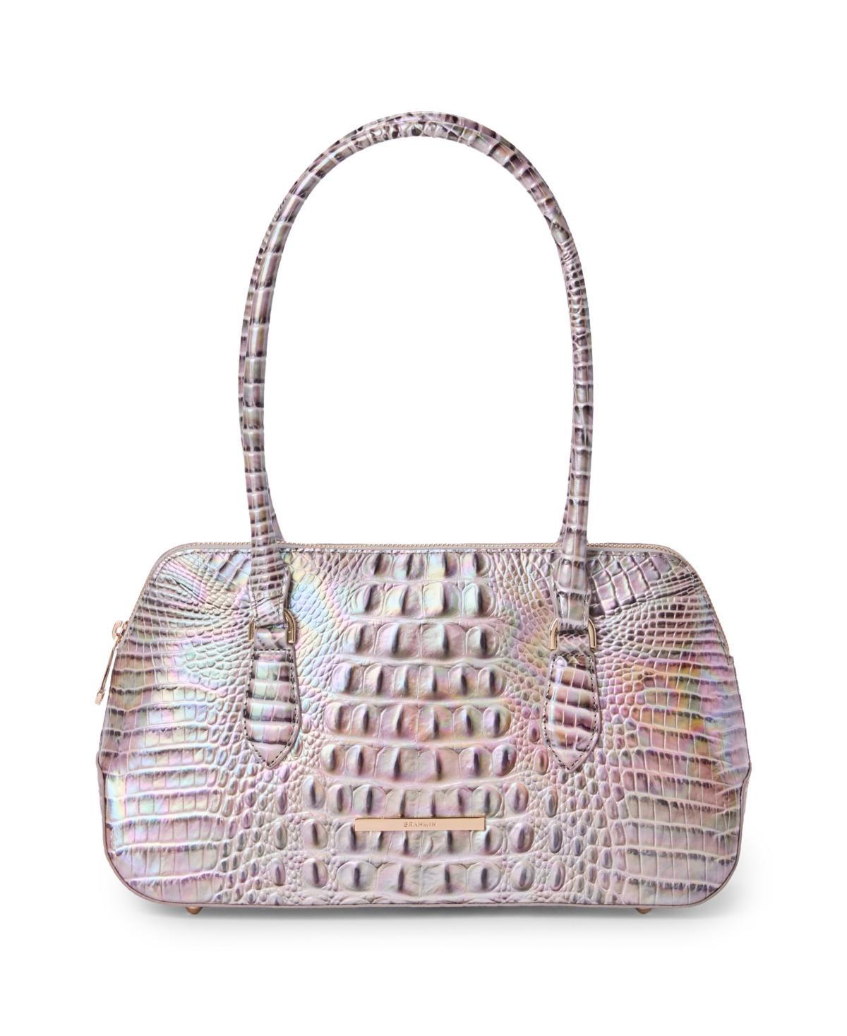 Brahmin Jennifer Melbourne Medium Leather Satchel Handbag - Silk Mist
