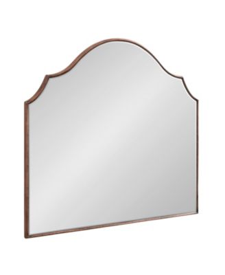 Leanna Framed Arch Wall Mirror Living Room Decor, Arched Scallop Frame, Bathroom Mirror for Over Sink or Fireplace Mantel Mirror