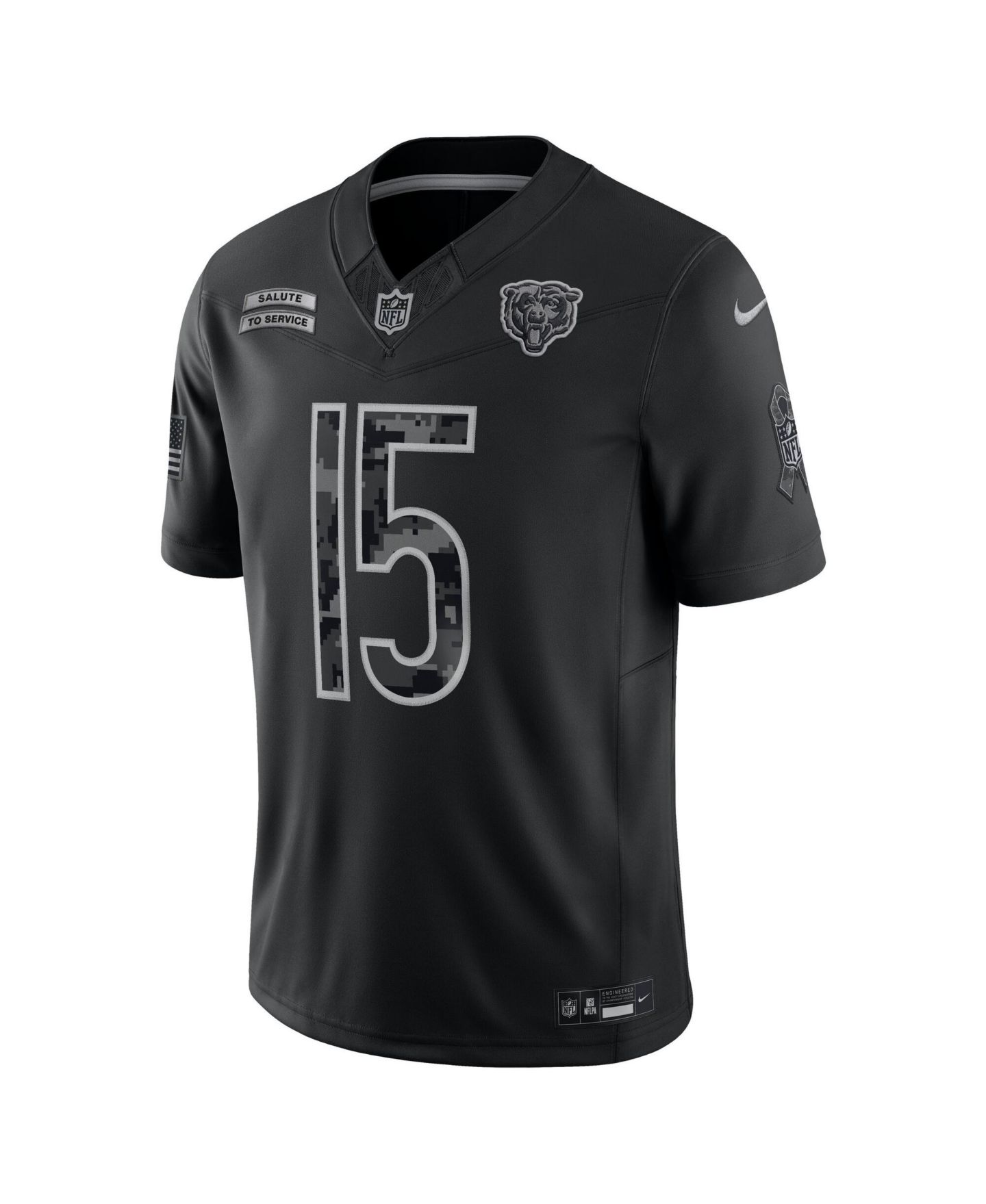 Мужской топ Nike Rome Odunze Black Chicago Bears 2026 Salute to Service Limited Jersey — фото 3