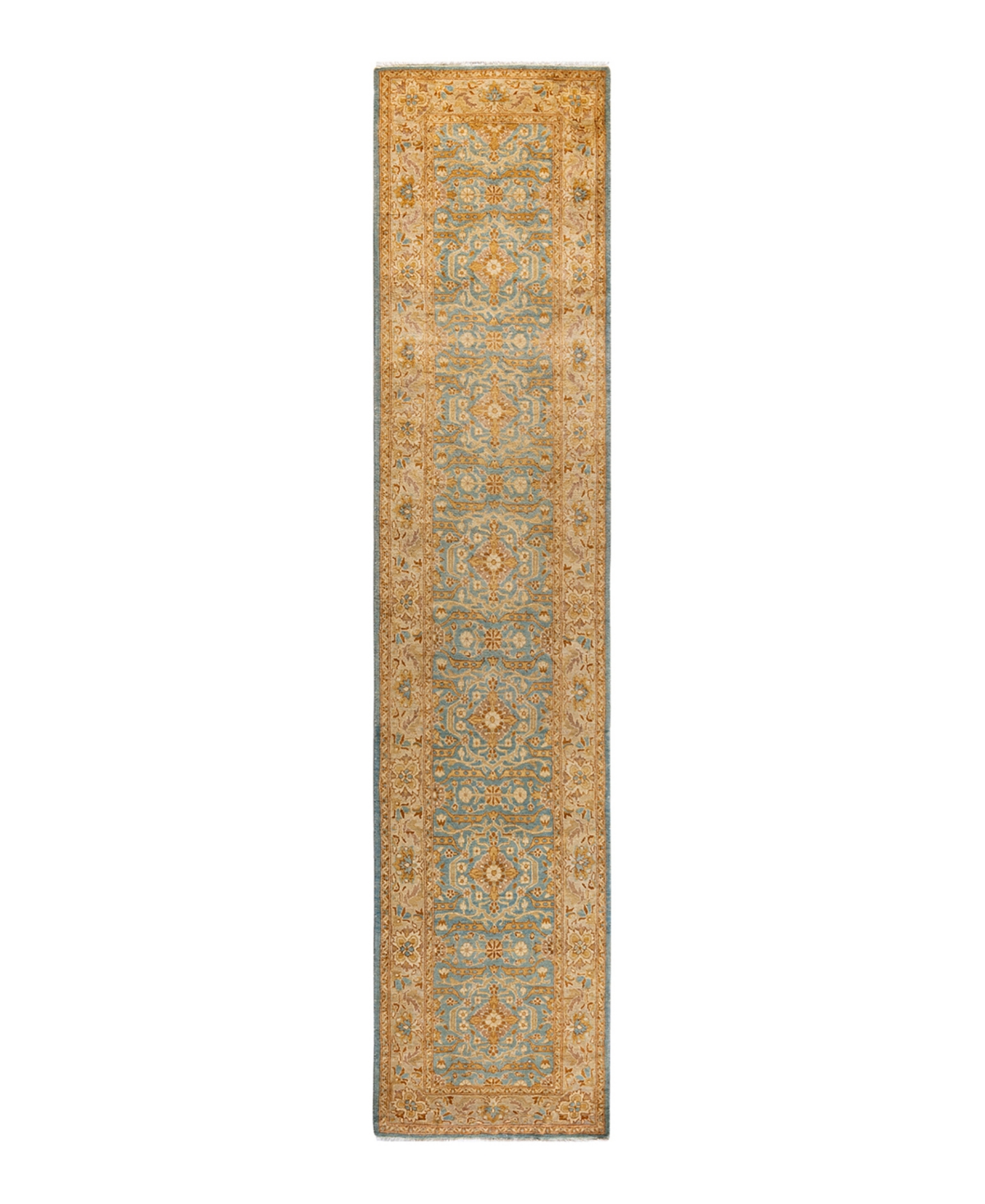 Adorn Handwoven Rugs Ottoman 2'5" x 11'4" Runner Area Rug - Blue
