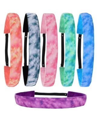 6 Pack Adjustable Non Slip Athletic Sport Headbands For Women Teens