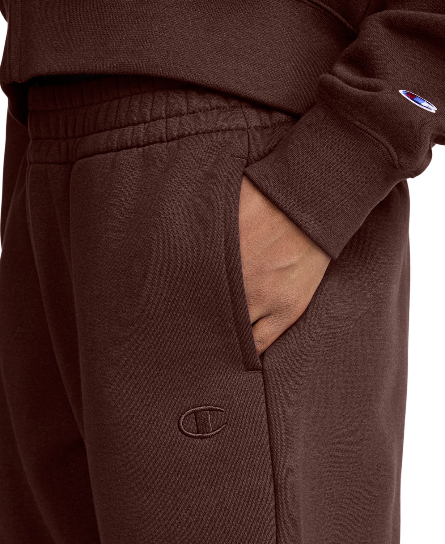 Женские брюки Champion Small C Powerblend Boyfriend Sweatpants, цвет: Шоколадный — фото 3