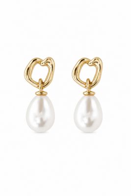 Gilded Micro Pearl Drop Earrings