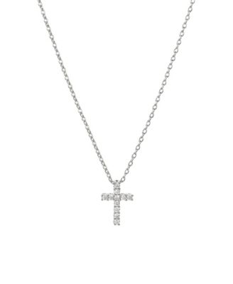 Josh and Chloe Aveline Crystal Cross Necklace 14k Gold Plated Minimal Style