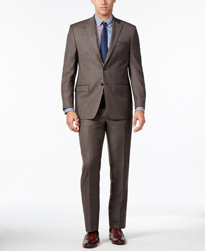 Lauren Ralph Lauren Classic-Fit Light Brown Glen Plaid Ultraflex Suit