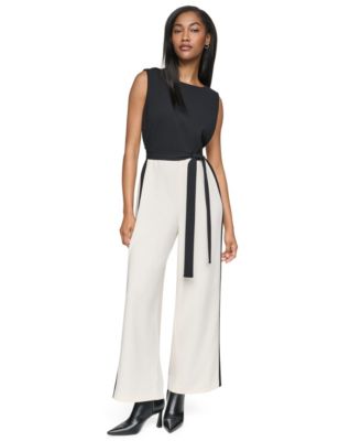 Women's Sleeveless Colorblock Wide-Leg Jumpsuit