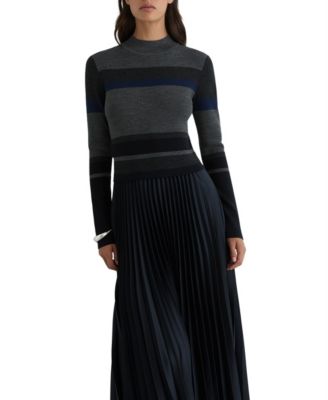 Petite Carla Mock-Neck Wool-Blend Sweater Dress
