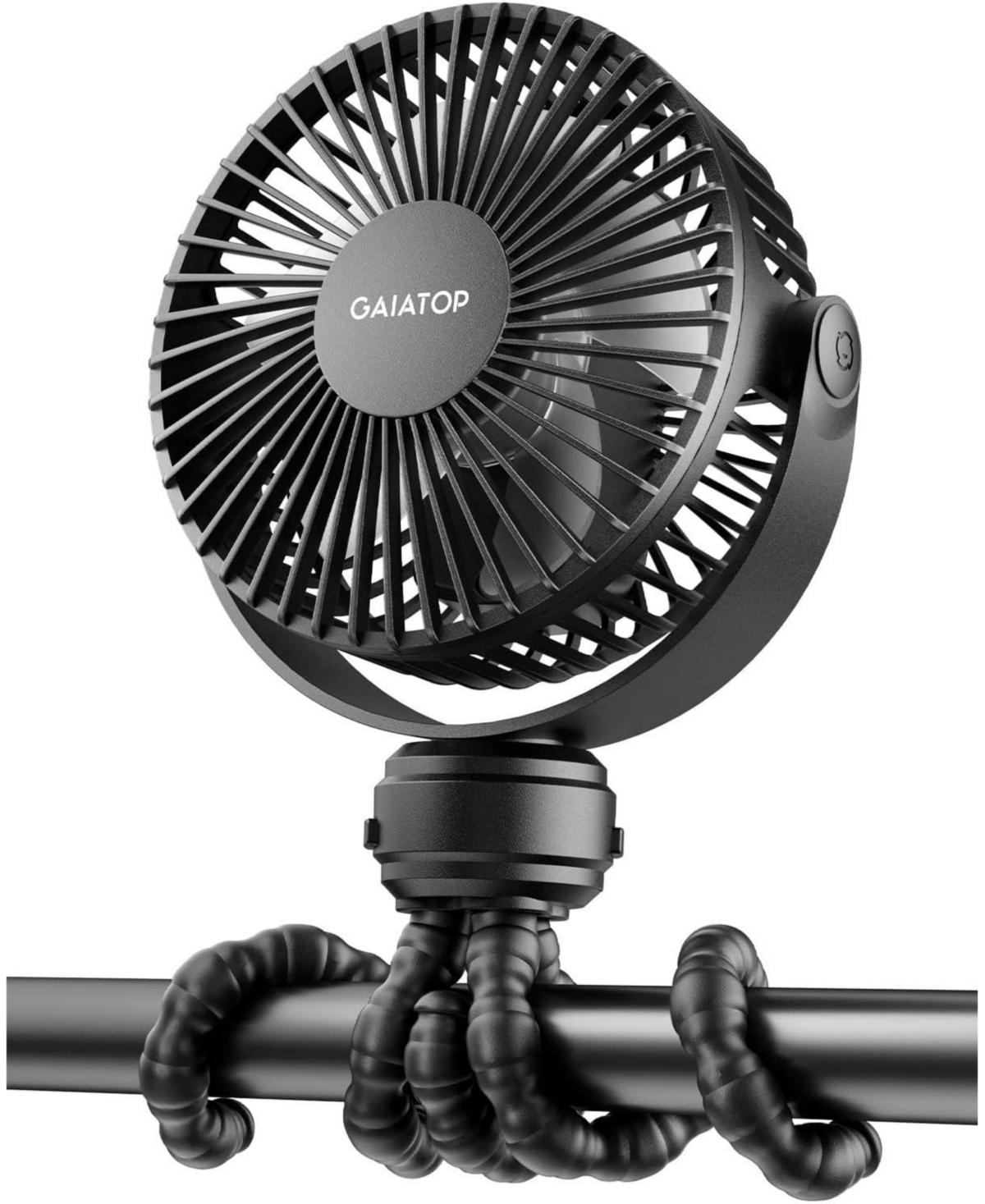 Gaiatop Mini Baby Stroller Fan, 3-Speed Rechargeable Clip-On Fan with 360-Degree Flexible Tripod for Car Seats