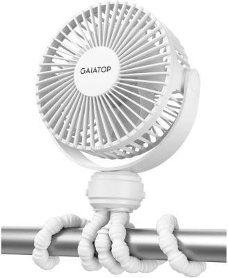 Mini Baby Stroller Fan, 3-Speed Rechargeable Clip-On Fan with 360-Degree Flexible Tripod for Car Seats, Cribs and Travel