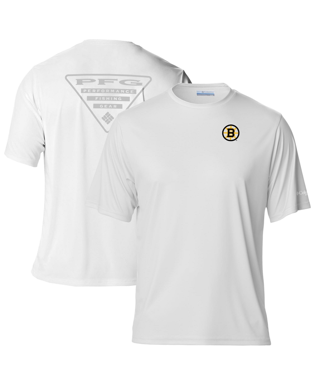 Columbia Pfg Men's Boston Bruins Terminal Tackle Crew Neck T-Shirt - White