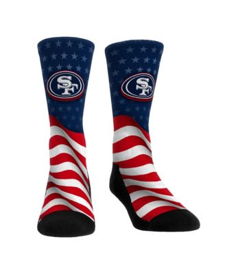 Men's and Women's San Francisco 49ers Patriotic Flag Crew Socks