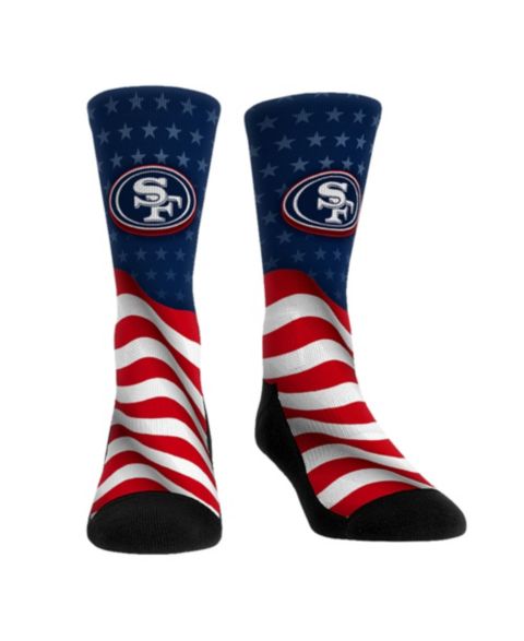 Носки Rock Em Socks San Francisco 49ers Patriotic Flag с круглым вырезом, унисекс