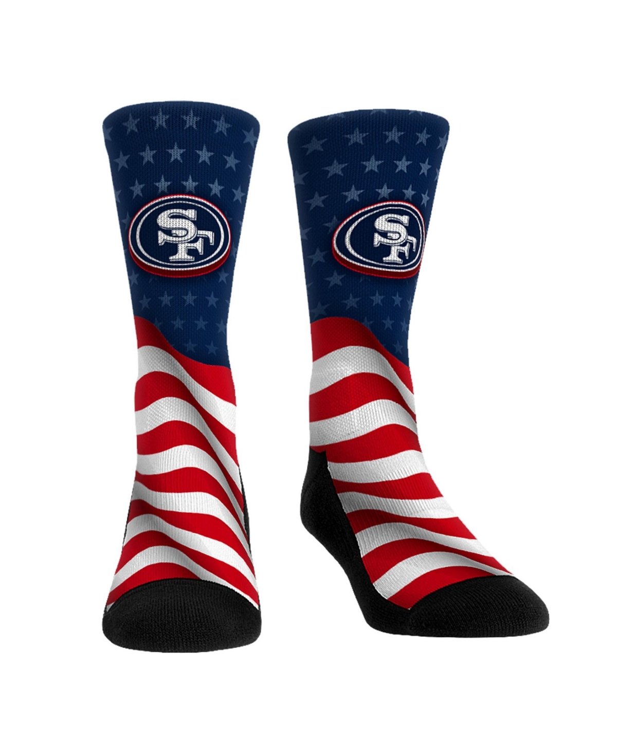 Rock Em Socks Men's and Women's San Francisco 49ers Patriotic Graphics Crew Socks - Blue, Red