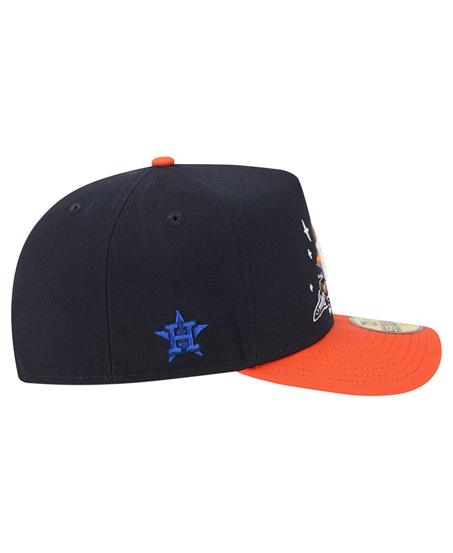 Мужская кепка New Era Navy/Orange Houston Astros Cartoon A-Frame 59FIFTY Fitted Hat — фото 6