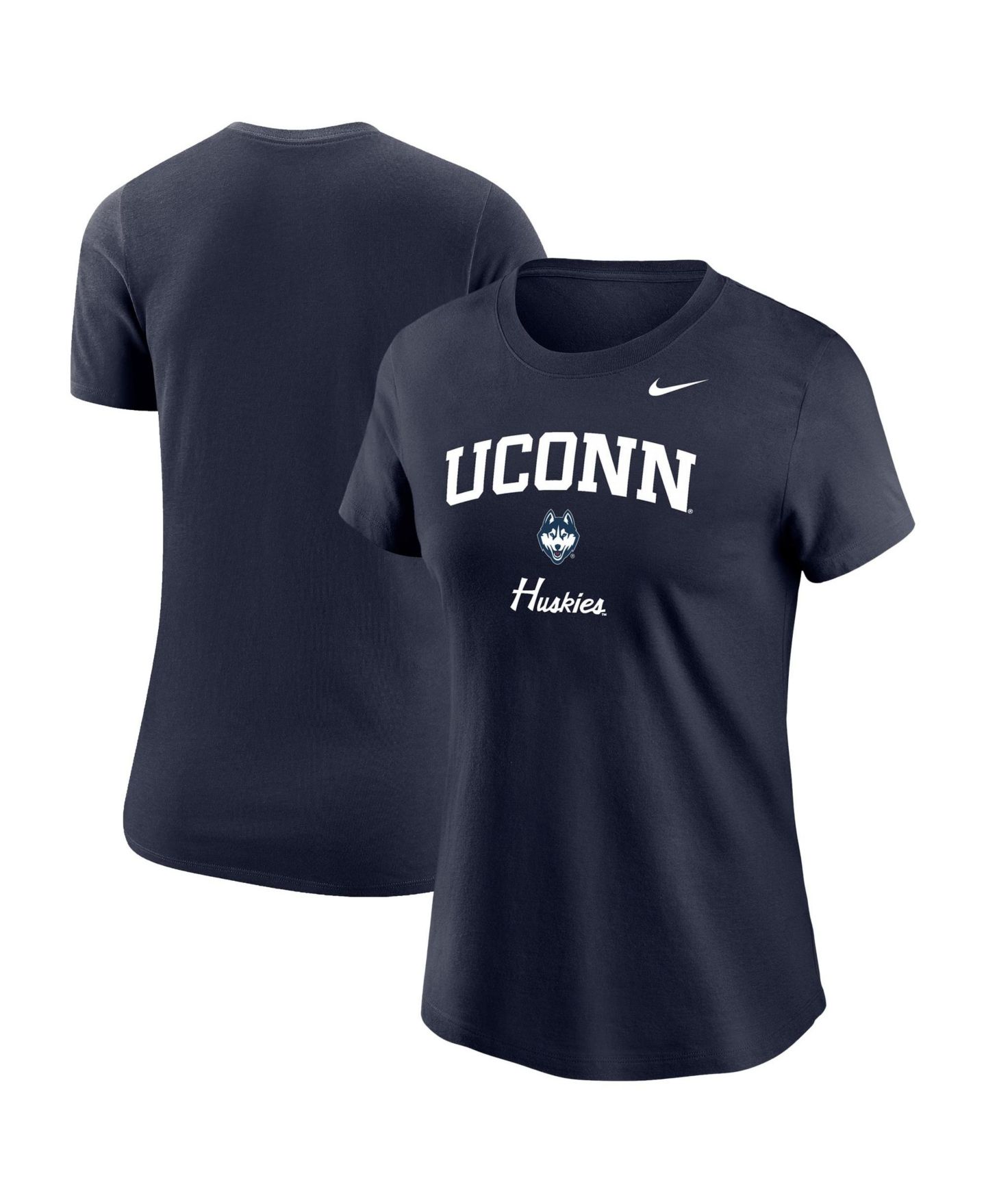 Женская футболка Nike Navy UConn Huskies Primary, цвет: Тёмно-синий — фото 1