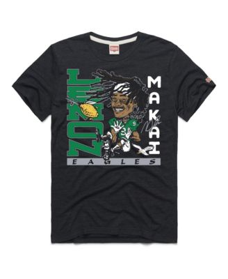 Men's and Women's Makai Lemon Charcoal Philadelphia Eagles Caricature Player Graphic Tri-Blend T-Shirt