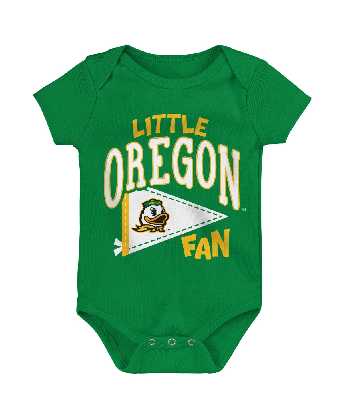 Outerstuff Baby Boys' and Girls' Little Banner Oregon Ducks Short-Sleeve Bodysuit - Green