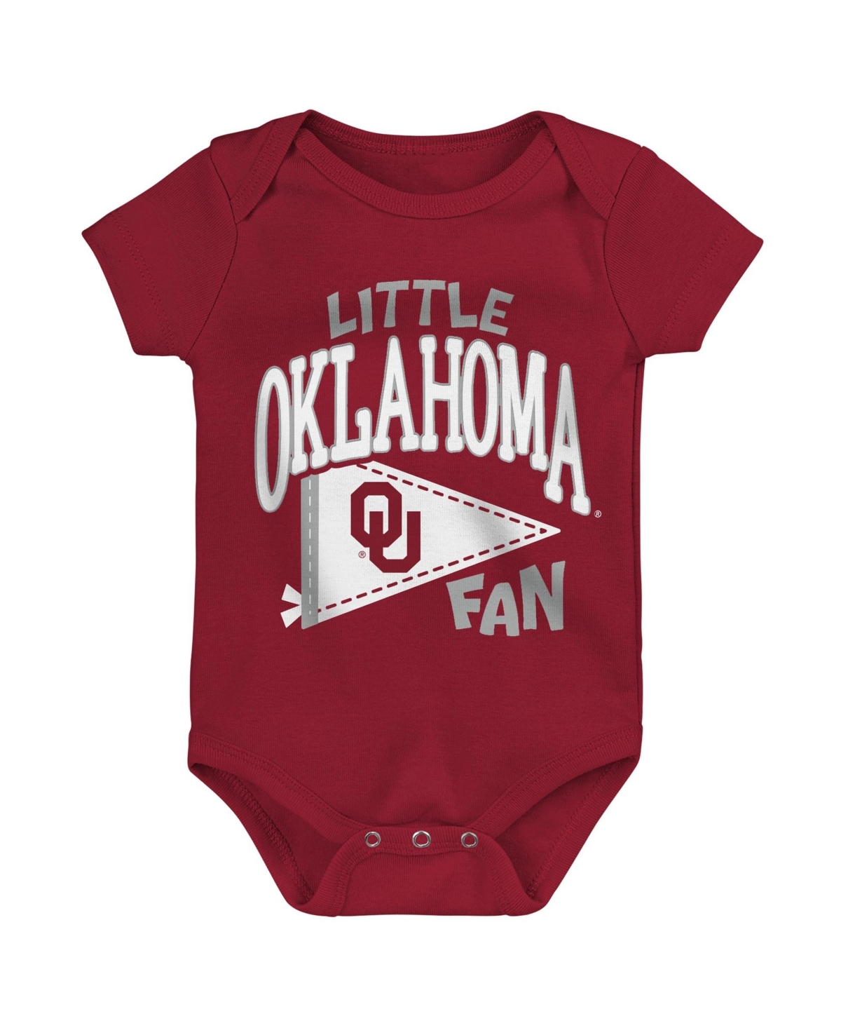 Outerstuff Baby Boys' and Girls' Oklahoma Sooners Little Banner Short-Sleeve Lap-Shoulder Bodysuit - Crimson