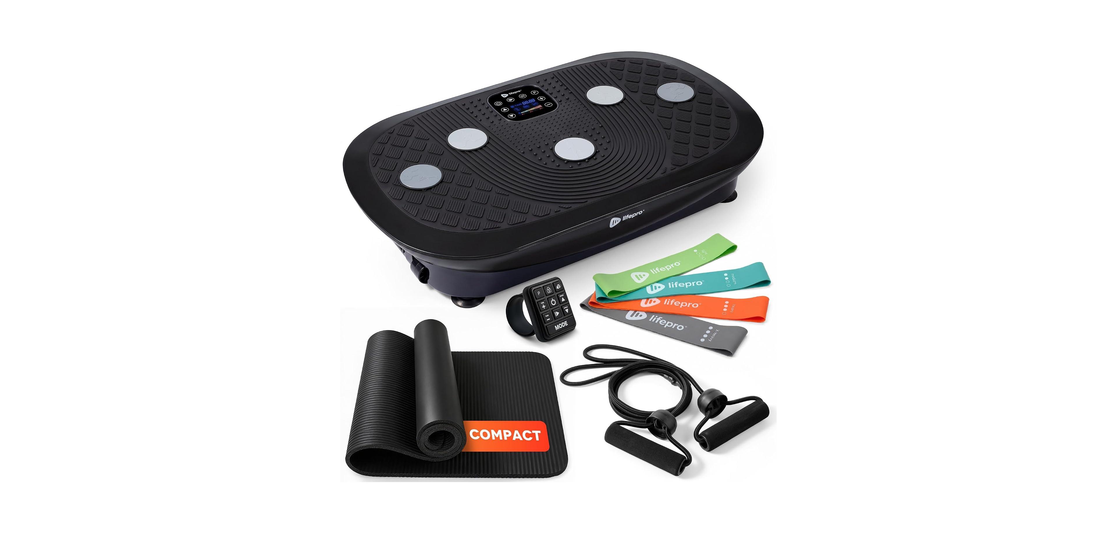 Lifepro Rumblex Plus Mini 4D Vibration Plate Exercise Machine with 3 Motors, 60 Speeds and Bluetooth Speaker
