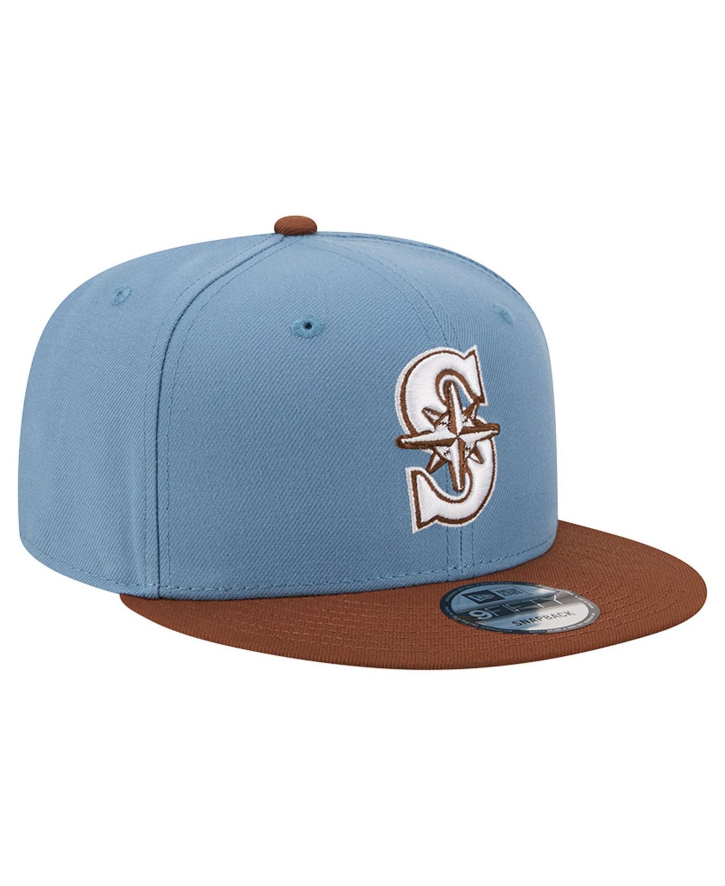 Мужские головные уборы New Era Light Blue/Brown Seattle Mariners Color Pack 9FIFTY Snapback Hat, цвет: Синий / Коричневый — фото 3