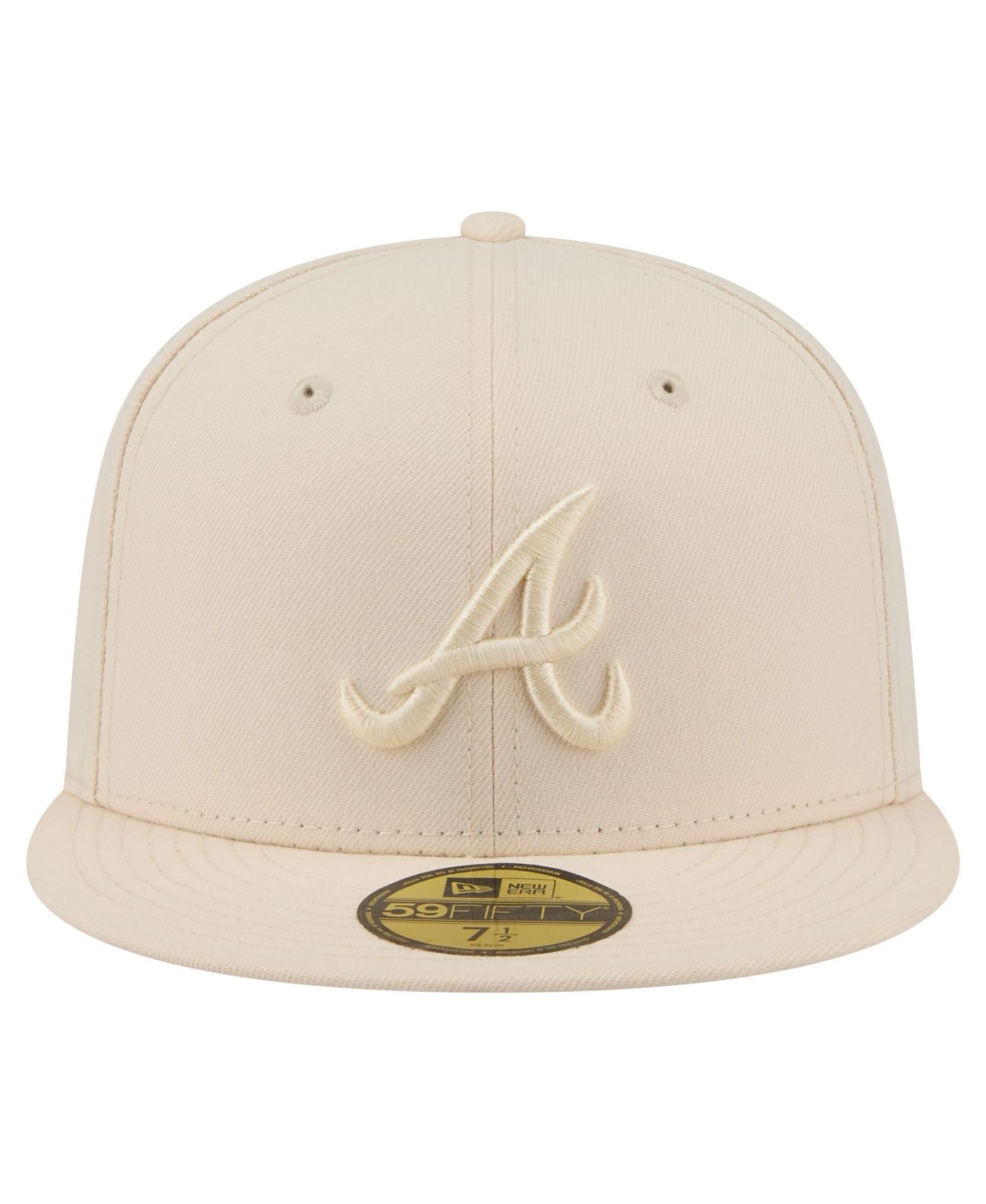 Мужские головные уборы New Era Cream Atlanta Braves Color Pack 59FIFTY Fitted Hat — фото 2