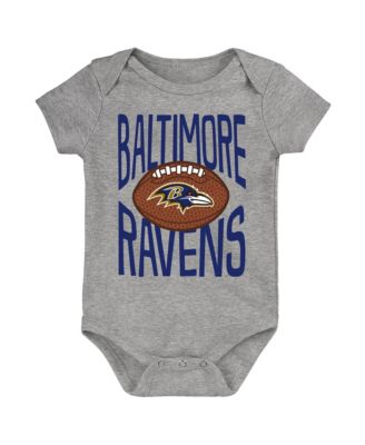 Baby Boys and Girls  Gray Baltimore Ravens For the Ball Bodysuit