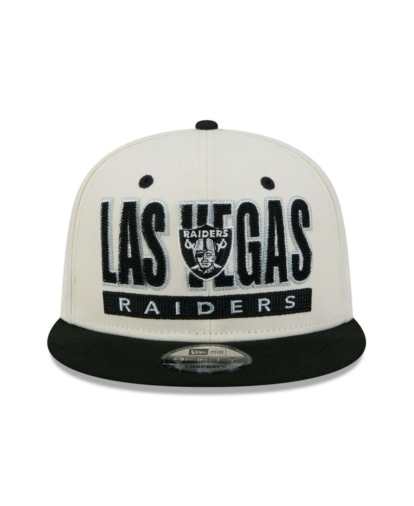 Мужская кепка New Era Cream/Black Las Vegas Raiders Classic 9FIFTY Snapback Hat — фото 2