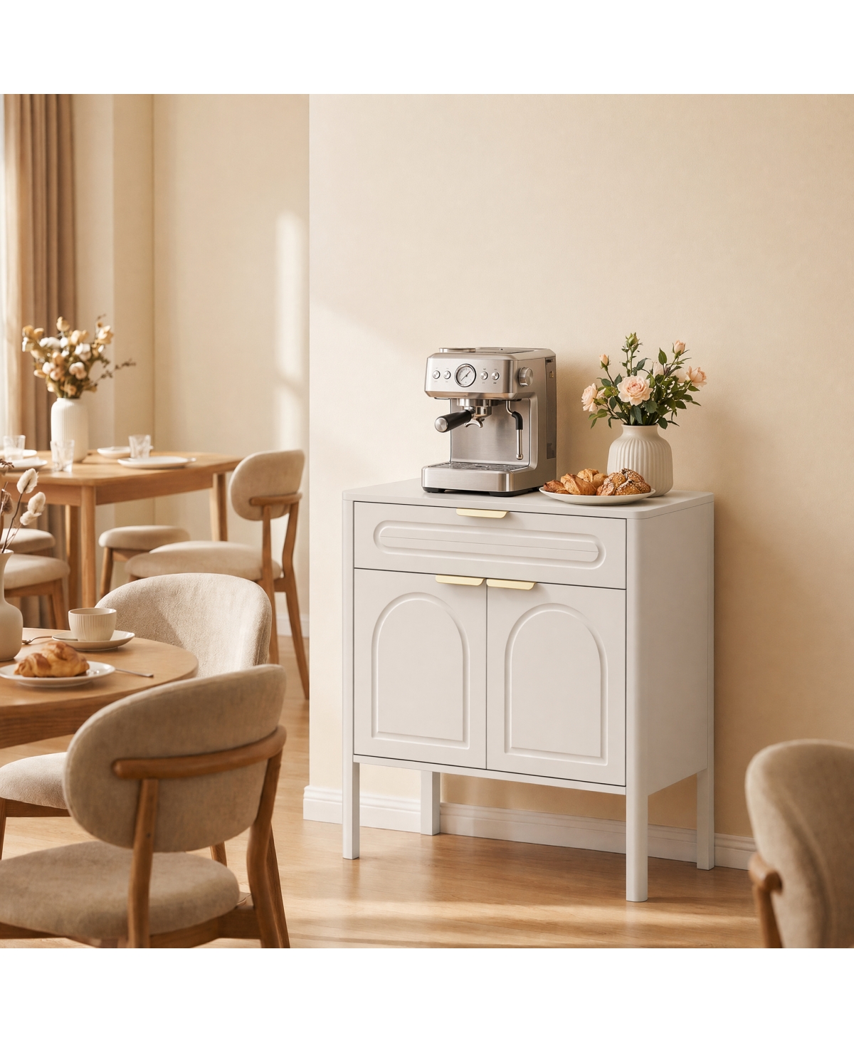 Streamdale Furniture Modern Arched Accent Cabinet with Handles