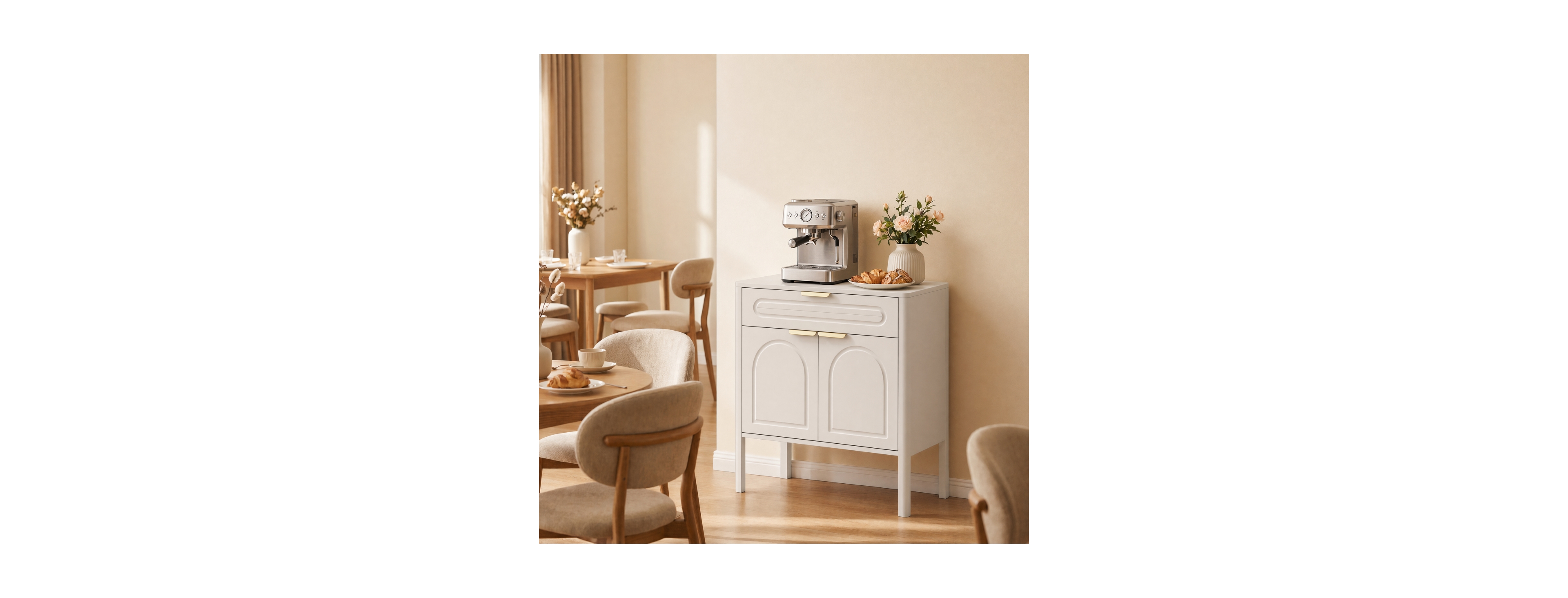 Streamdale Furniture Modern Arched Accent Cabinet with Handles