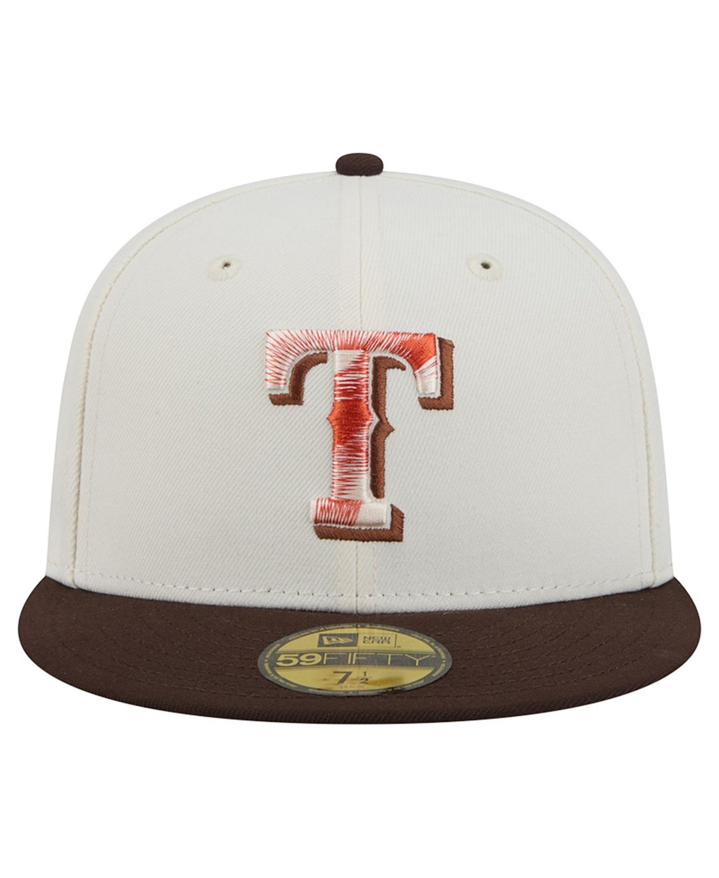 Мужская кепка New Era Natural/Brown Texas Rangers Pumpkin Spice 59FIFTY Fitted Hat — фото 2