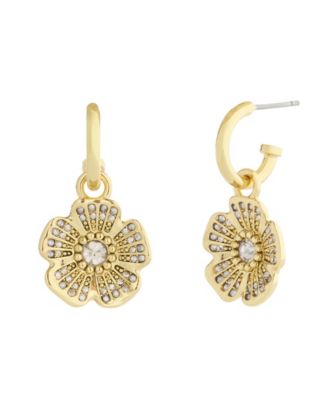 Glass Crystal Pave Huggie Earrings