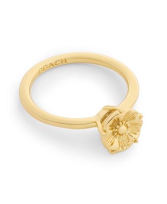 COACH Crystal Teardrop Rose Prong-Set Ring