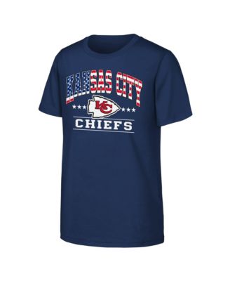 Big Boys and Girls  Navy Kansas City Chiefs Americana Arch T-Shirt