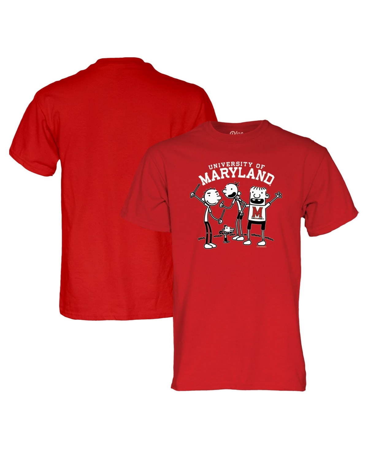 Blue 84 Men's and Women's Maryland Terrapins x Diary of a Wimpy Kid Screen-Print T-Shirt - Red