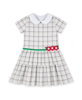 Big Girls (7-8) Plaid Dress with Flowers