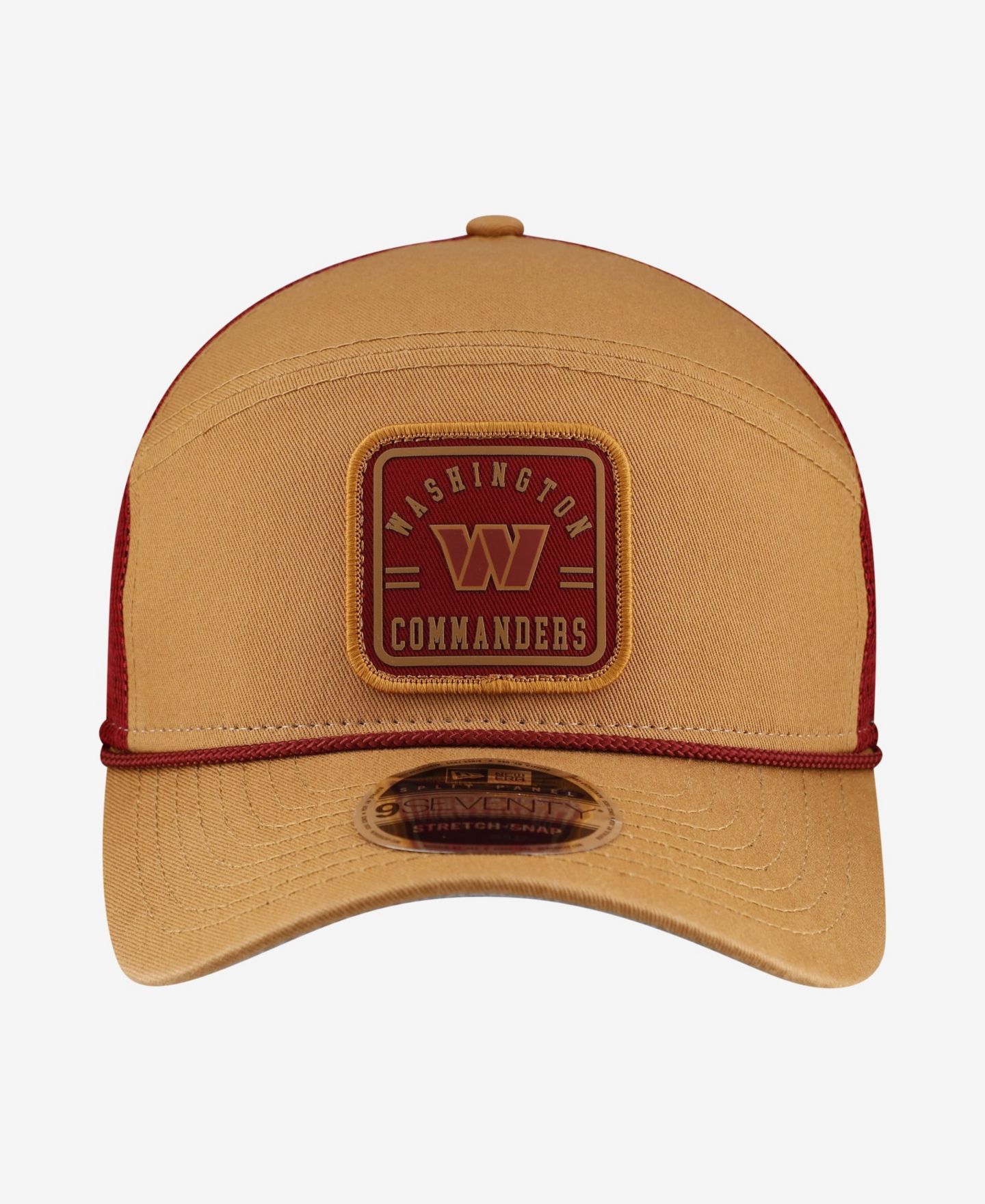 Мужская кепка New Era Brown/Burgundy Washington Commanders Team Patch Split Panel 9SEVENTY Adjustable Trucker Hat — фото 2