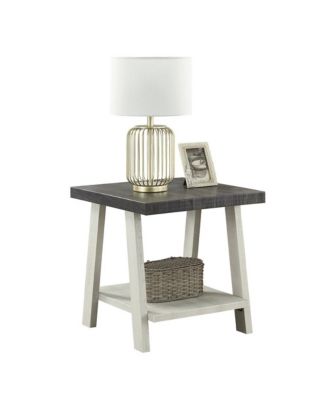 Athens Contemporary Two-Tone Wood Shelf End Table