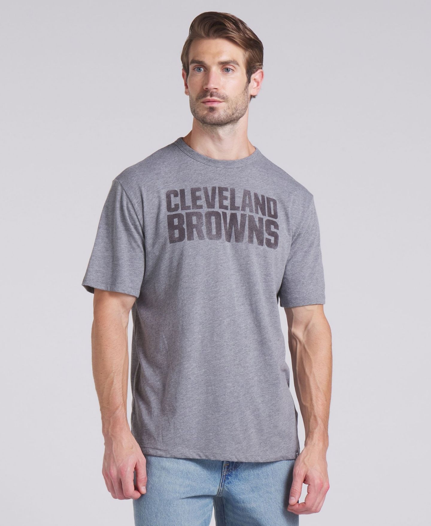 Мужская футболка Fanatics Heather Gray Cleveland Browns Pass Rush Tri-Blend — фото 4