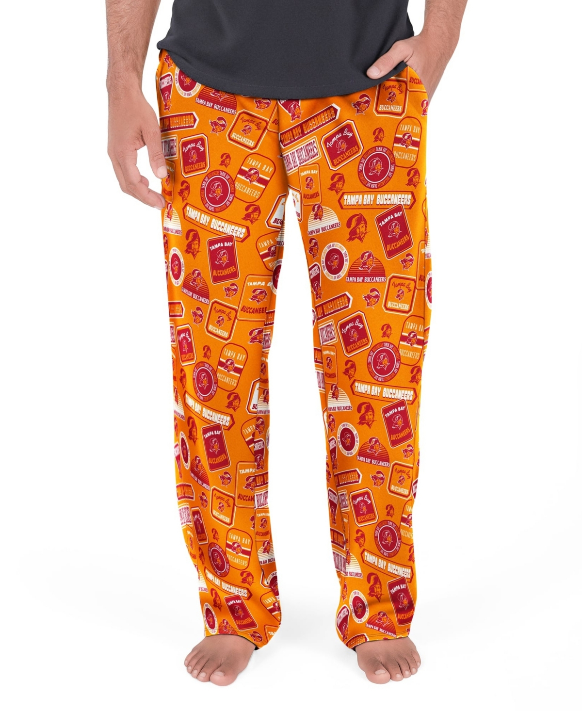 Concepts Sport Men's Tampa Bay Buccaneers Grady Throwback Logo Relaxed-Fit Sleep Pants - Orange
