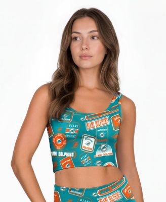 Women's Aqua Miami Dolphins Grady Allover Print Bralette