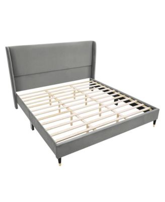Rozitta Velvet Wingback Platform Bed